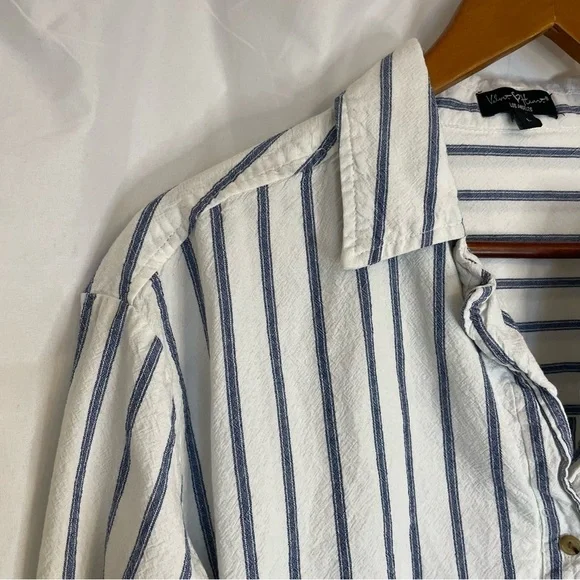 VELVET HEART Women’s Blue White Stripe Button Down Long Sleeve Size Large - Picture 6 of 11